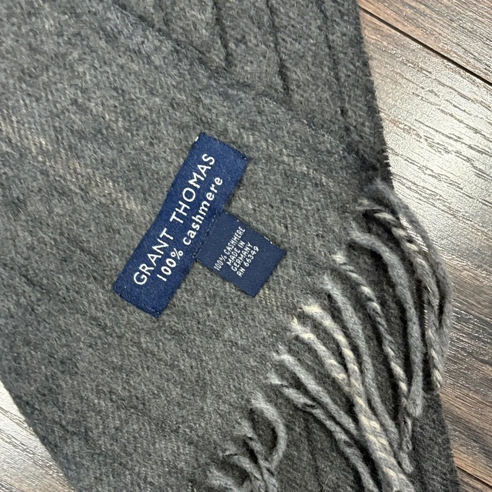 Gray 100% Cashmere Scarf by Grant Thomas